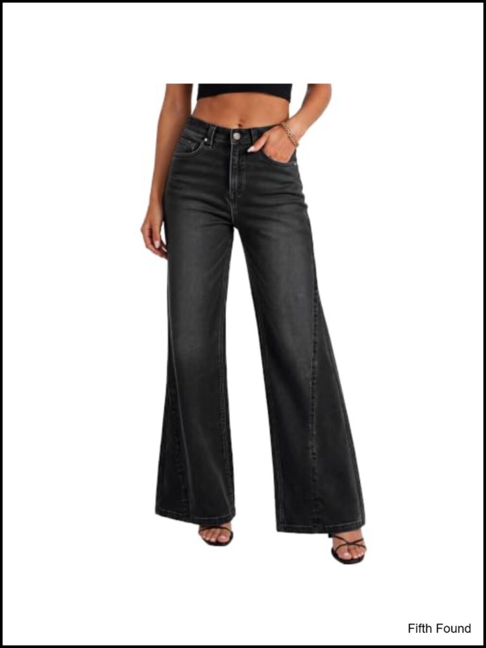 Wide Leg High Waisted Stretch Denim Jeans Mid Rise 90s Y2K Flare